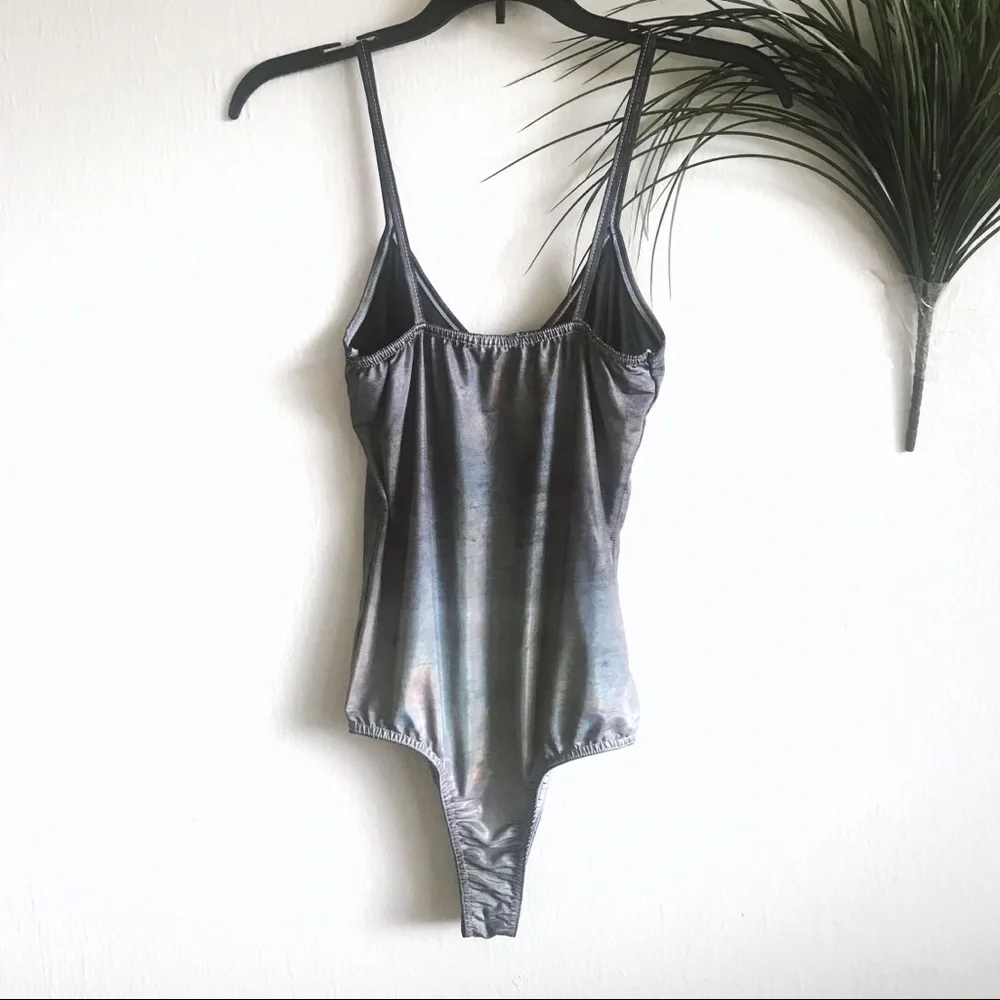 Nasty Gal Metallic Silver Bodysuit - Picture 5 of 5